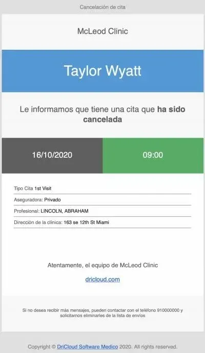 Personalización de mensajes a pacientes, informes, recetas, formularios...