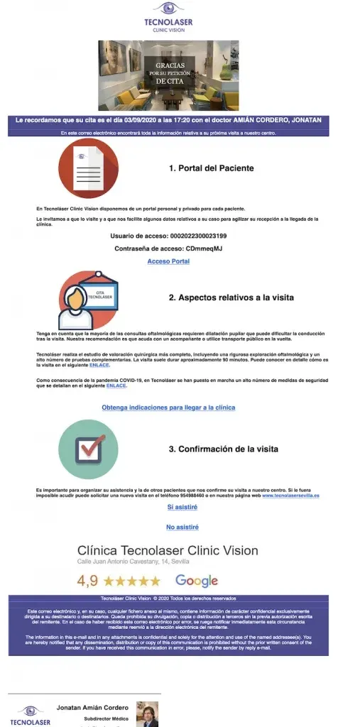 Personalización de mensajes a pacientes, informes, recetas, formularios...