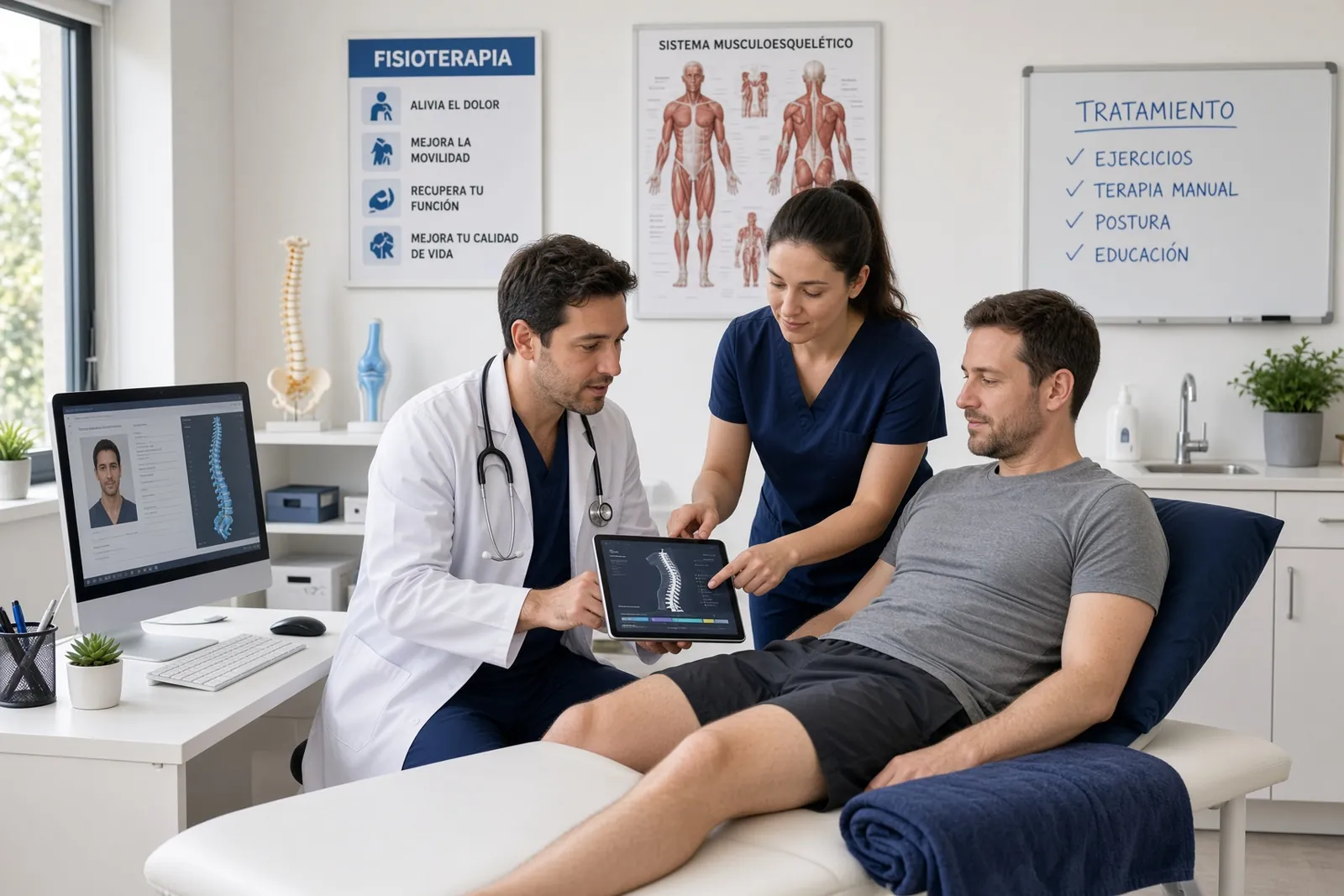 Tratamiento de fisioterapia con el historial del paciente en DriCloud