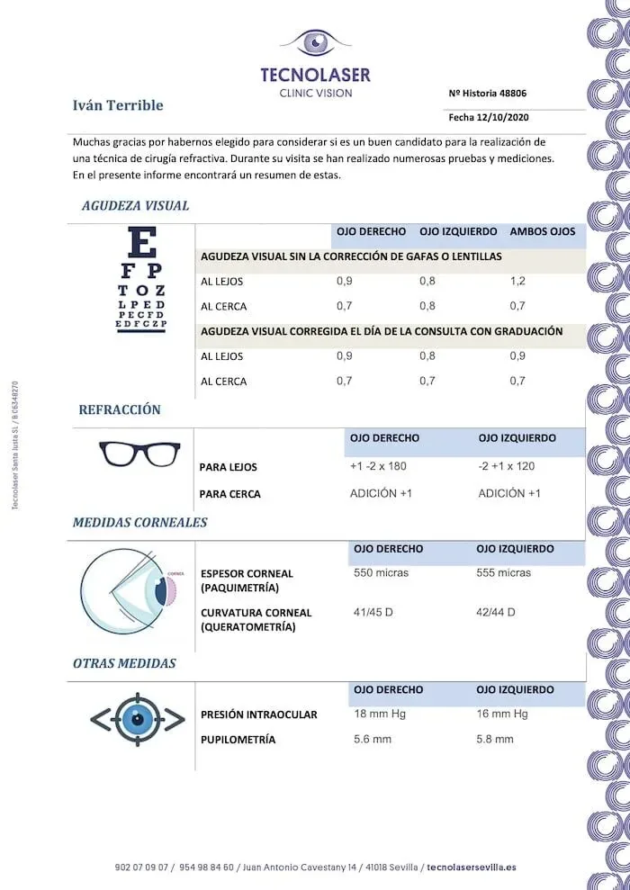Modelo de informe de oftalmología generado por DriCloud en Word