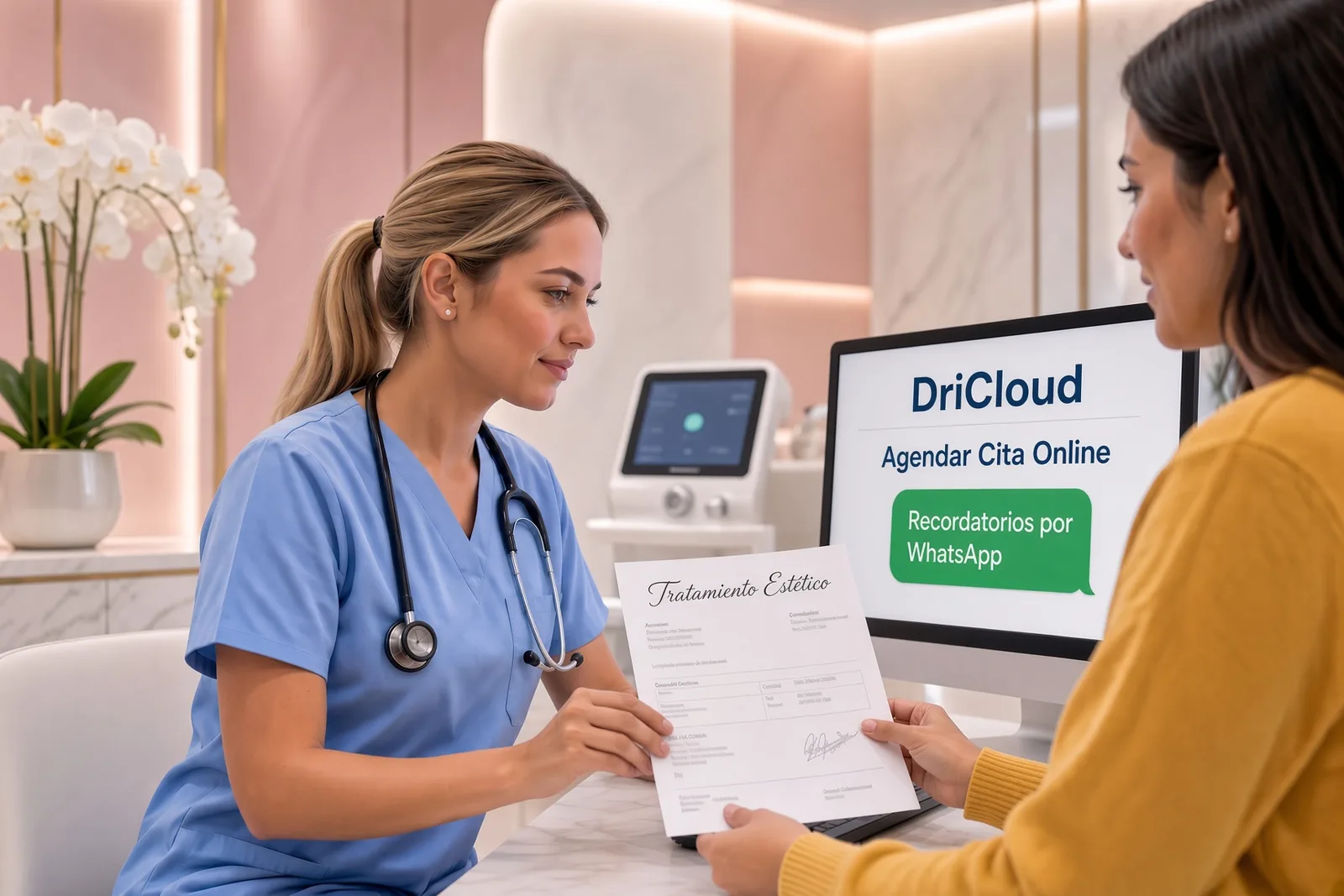 Consulta en México agendando una cita online con recordatorios por WhatsApp en DriCloud