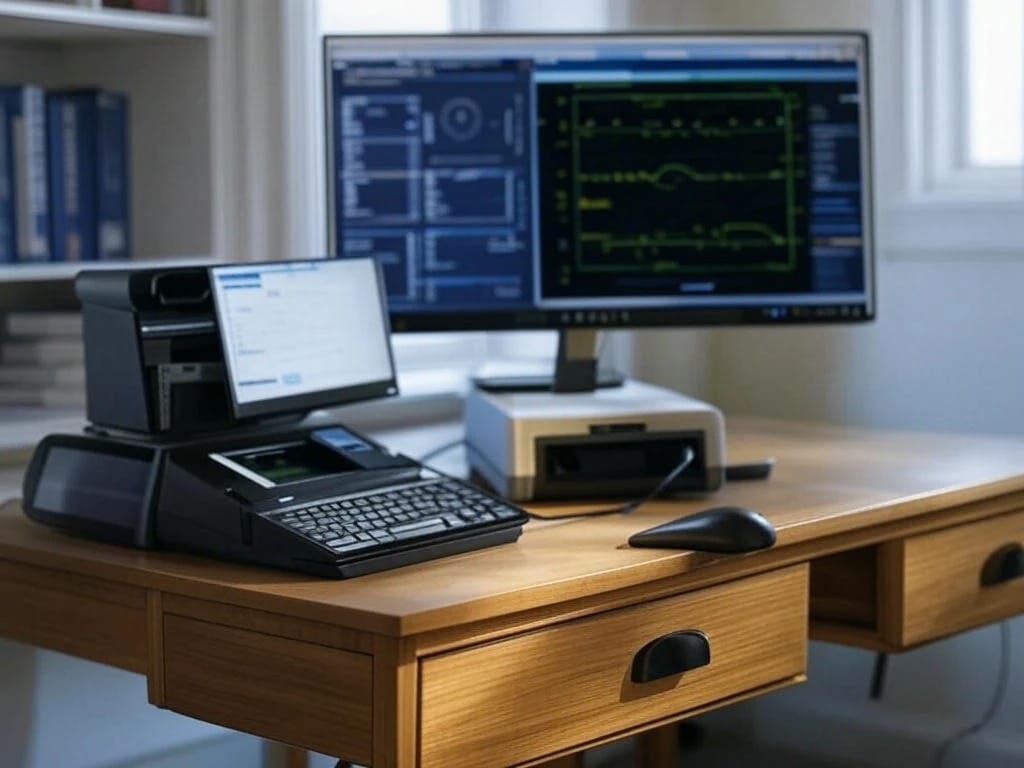 Representación del futuro de la monitorización remota de pacientes con tecnología avanzada.